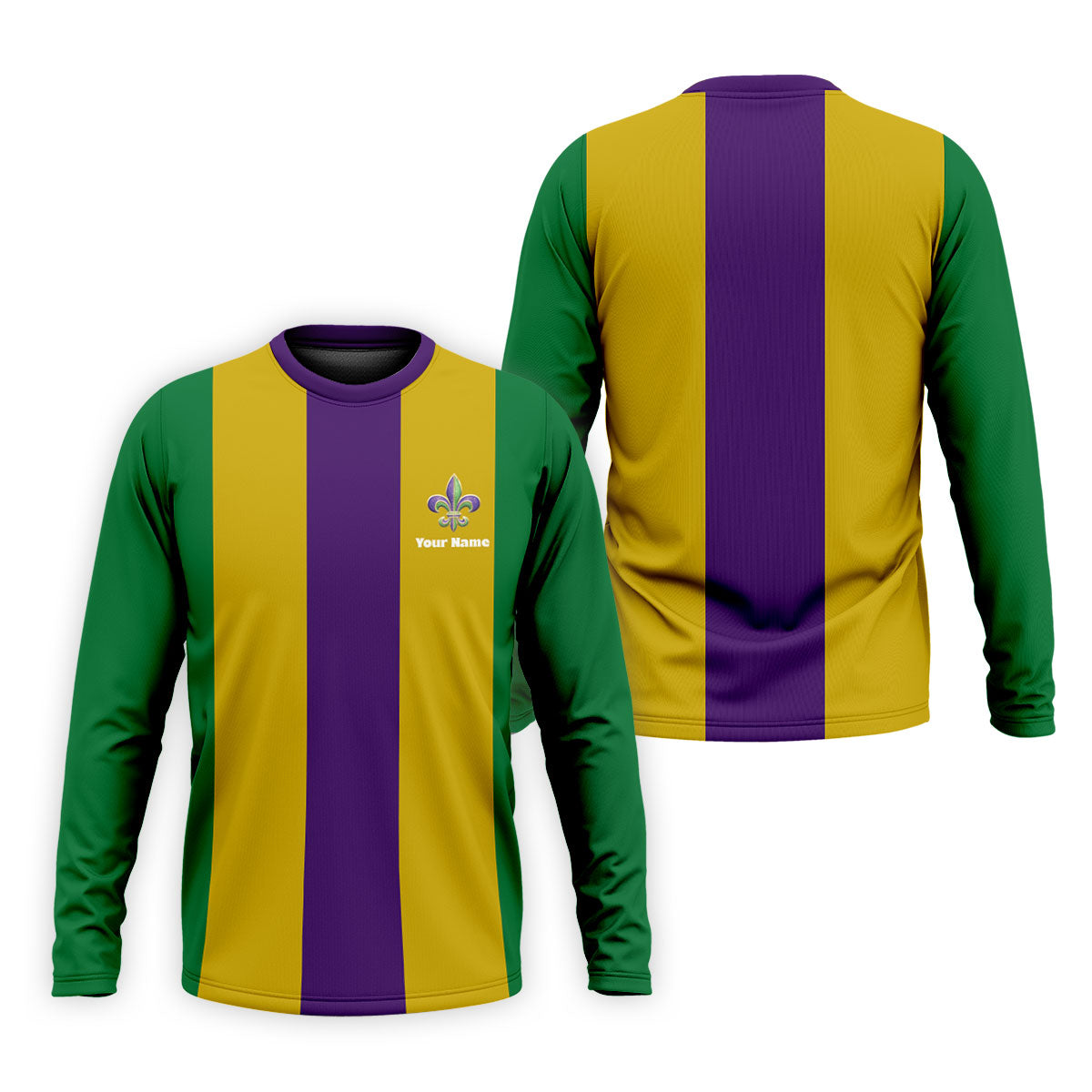 Vertical Stripes Purple Green Gold Mardi Gras Golf Shirt, Polo ShirtFor Men, Golf Shirts For Men
