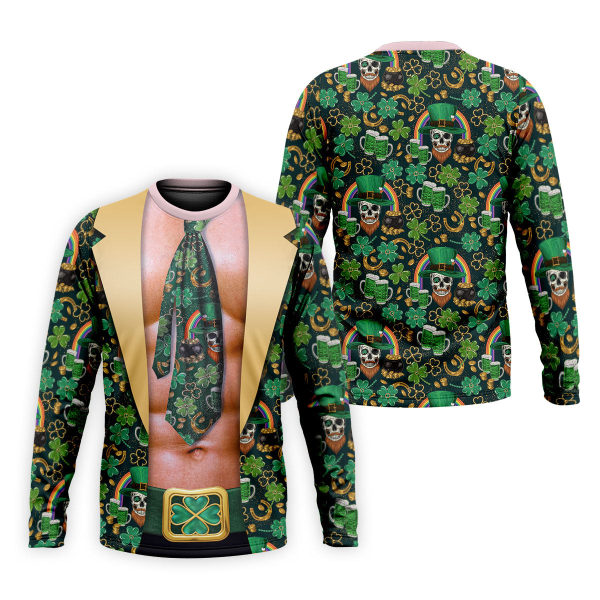 Funny Costume Shamrock St Patrick's Day Golf Shirt, Performance Golf Shirt, Polo ShirtFor Men