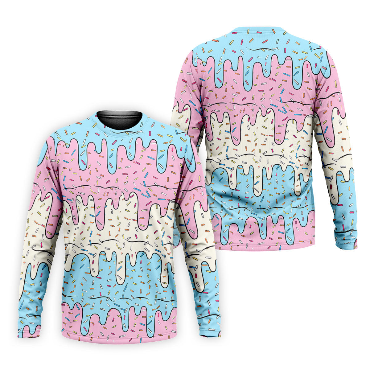 Ice Cream Drip Hawaiian Golf Shirt, Summer Sweets Men's Golf Shirt, Polo Shirts For Men