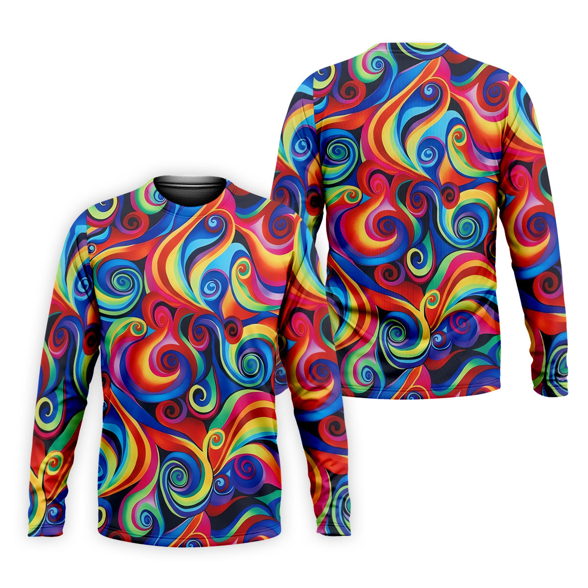 Colorful Rainbow Swirl Abstract Golf Shirt, Men's Golf Shirt, Golf Polo Shirts For Men, Men's Golf Apparel
