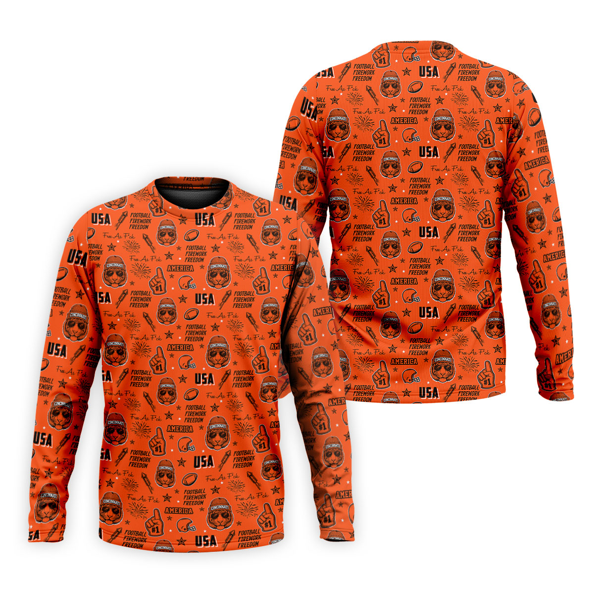 Bengal Tiger Head Orange And Black Sport Polo, American Football League Gift Ideas For Football Fans