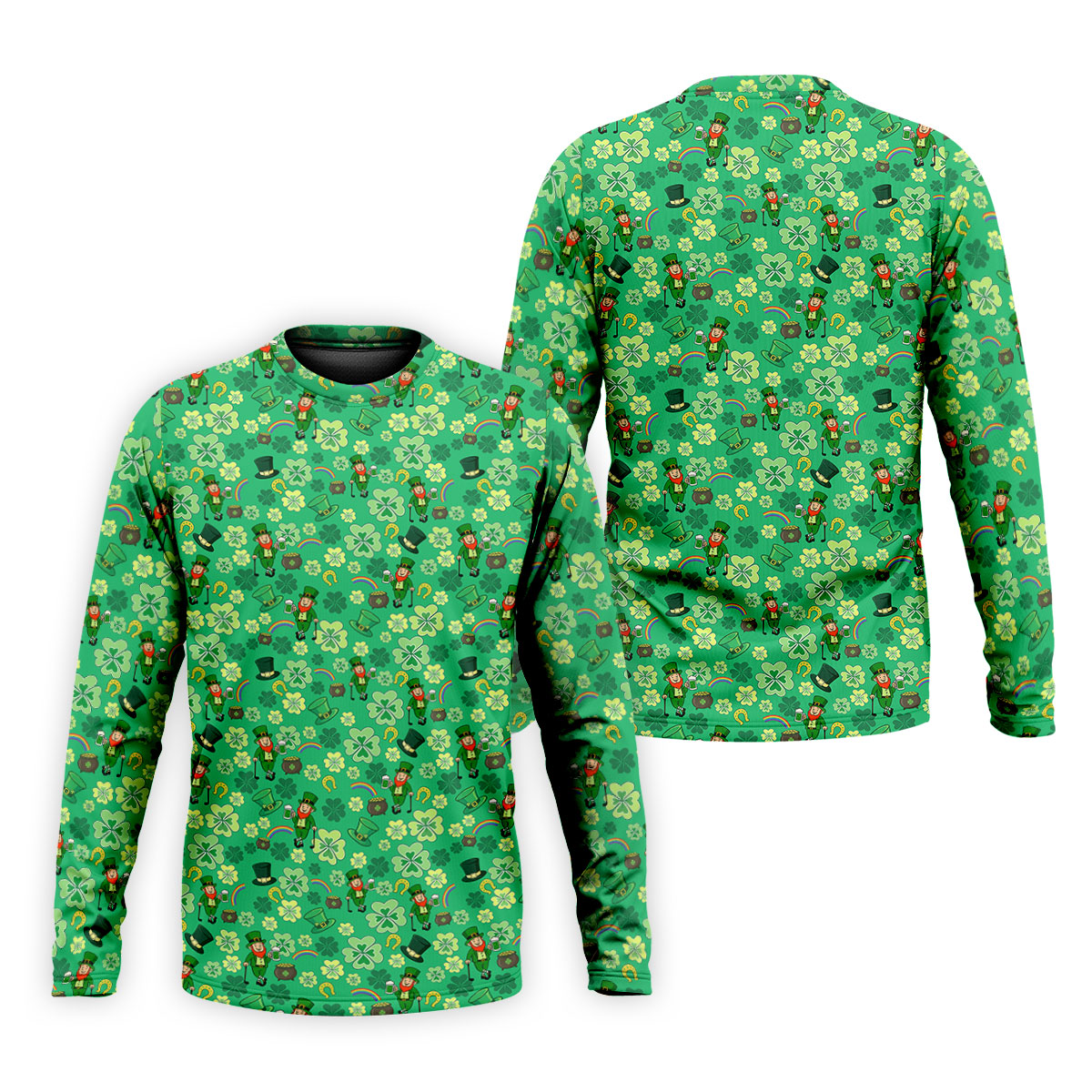 Shamrock St Patrick's Day Light Green Golf Shirt, Polo ShirtFor Men, Golf Shirts For Men, Golfing Apparel