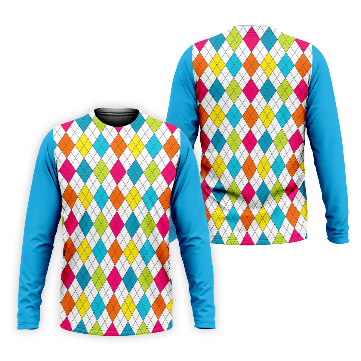 Retro Argyle Diamond Checkered Golf Shirt, Mens Golf Polo, Printed Golf Shirts