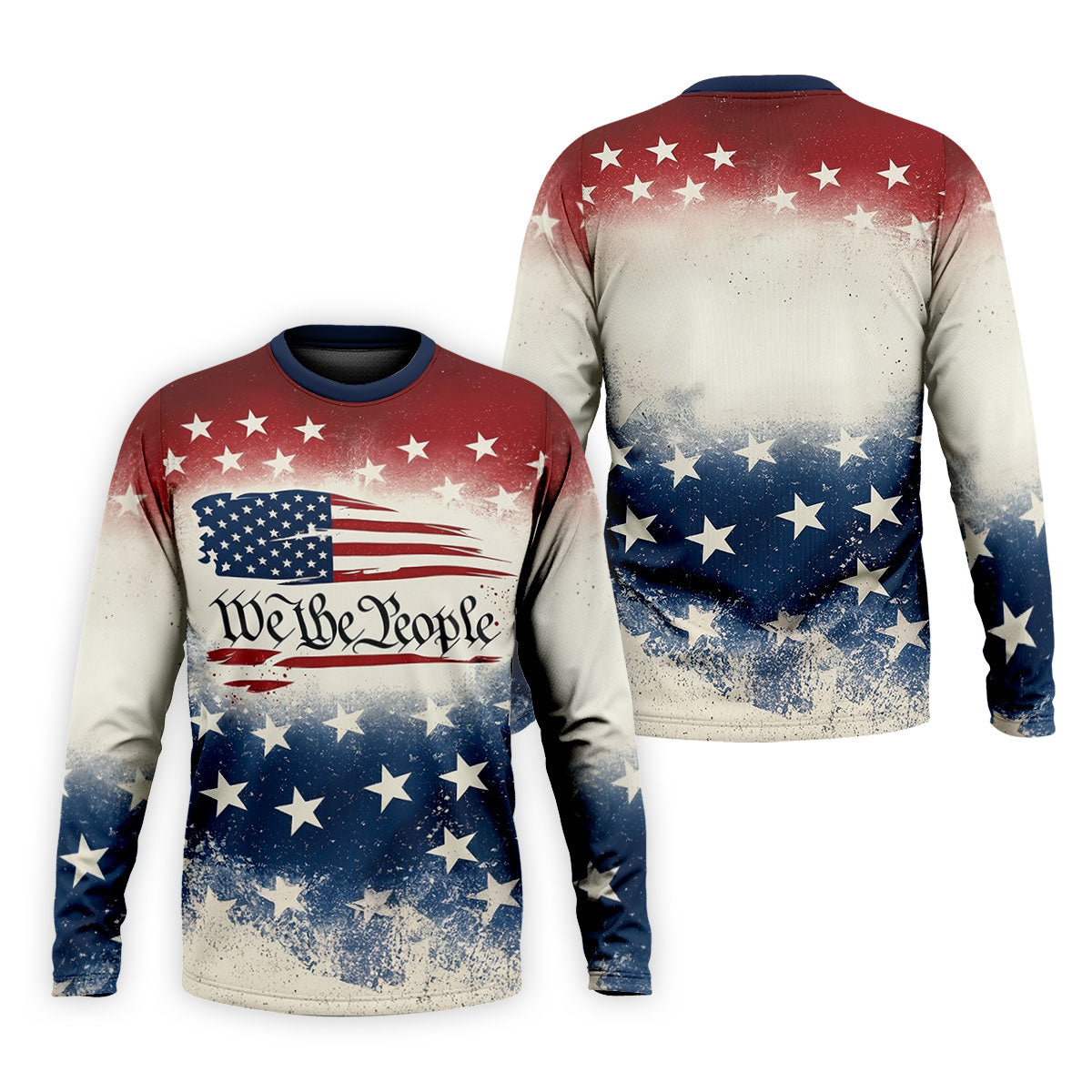 We The People Star And Stripe Distressed Pattern Patriotic Golf Shirt, 250 Years 4th Of July Golf Shirts For Men