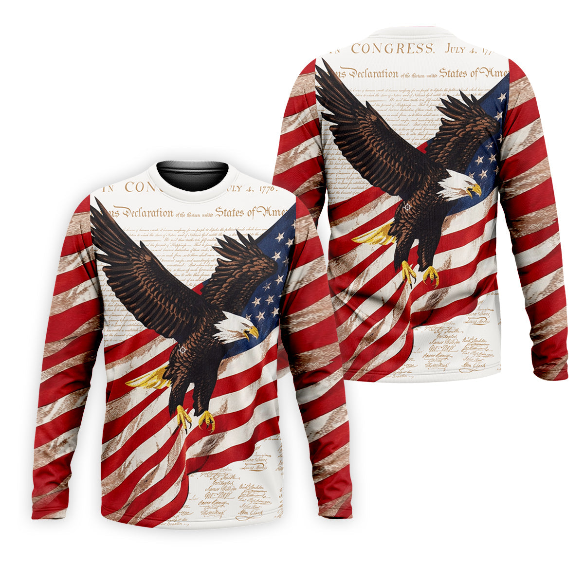 American Flag And Eagle Patriotic Pride Golf Tops For Men, 250th Anniversary Patriotic Golf Shirts For Men