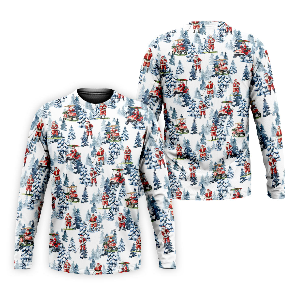 Santa Golfing Polo Shirt, Fun Golf Shirts For Men, Christmas Golf Shirt, Golf Lover Xmas Gift