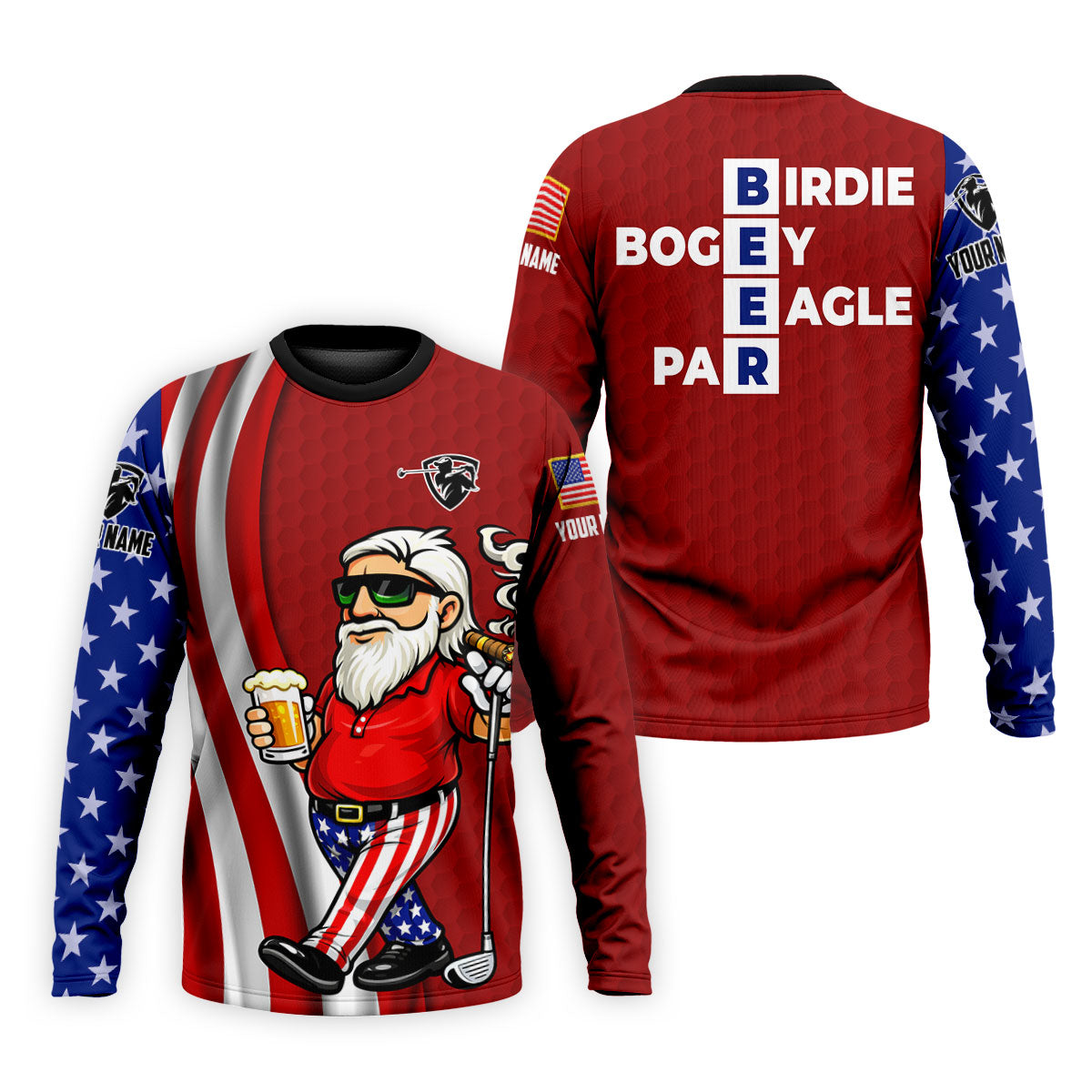 Patriotic Man Golf And Beer Funny 4th Of July Red Golf Shirt, 250 Years Of America Golf Shirts For Men