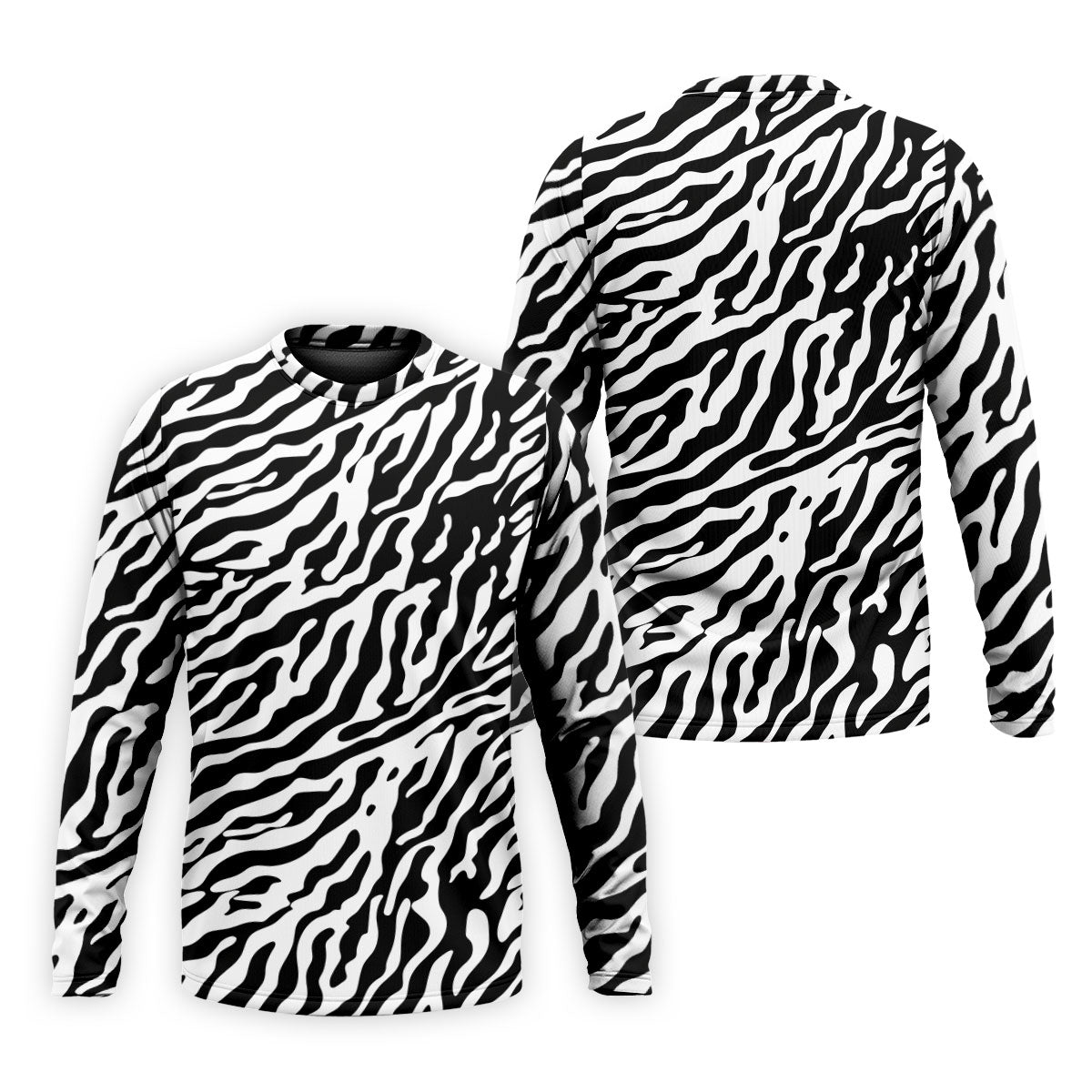 Zebra Print Golf Shirt, Black White Animal Pattern Men's Golf Polo, Polo Shirts For Men