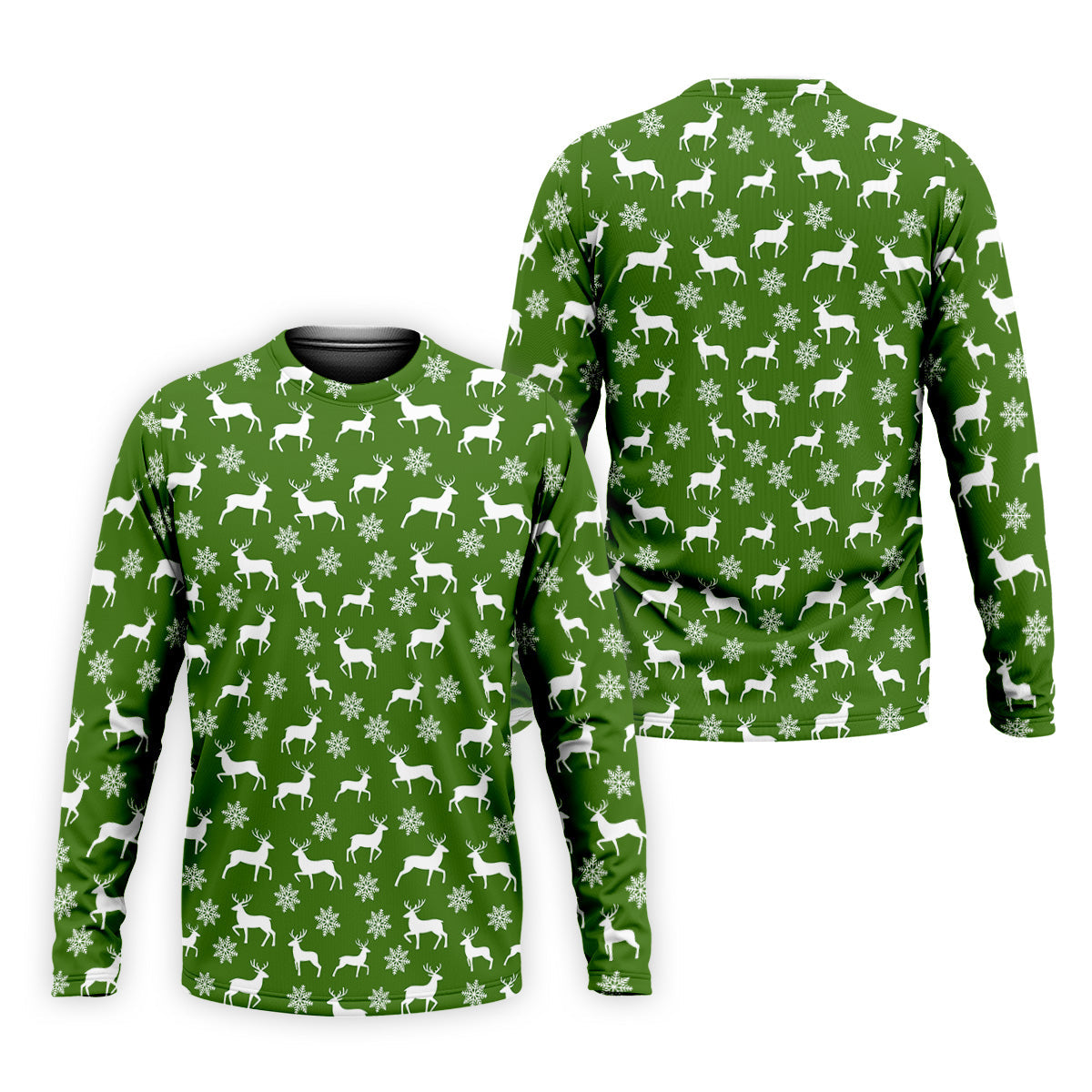 Reindeer Christmas Green Golf Shirt, Christmas Golf Shirt, Polo ShirtFor Men, Golf Shirts For Men