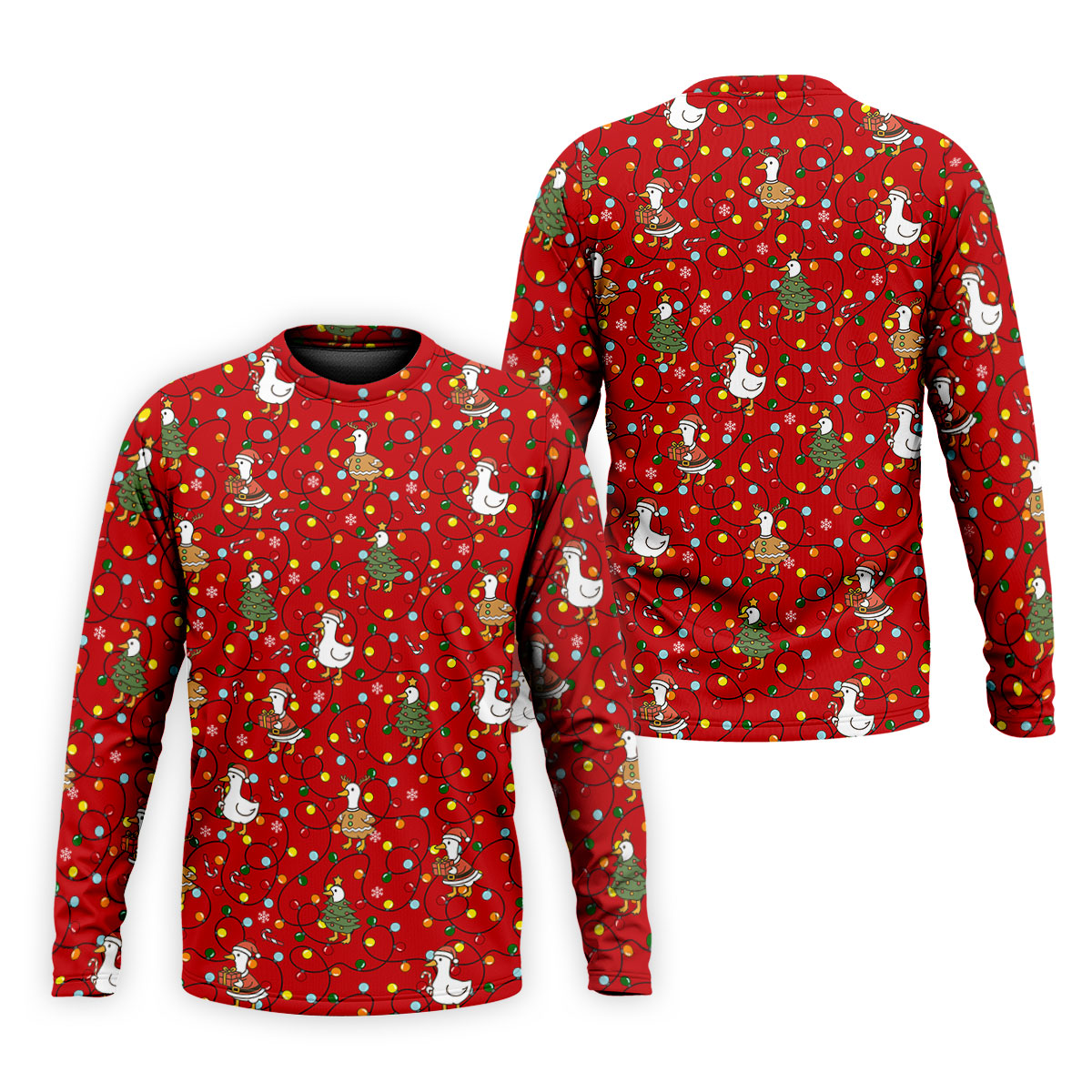 Funny Duck Merry Xmas Red Golf Shirts, Gifts For Golf Lovers, Polo ShirtFor Men, Golfing Apparel