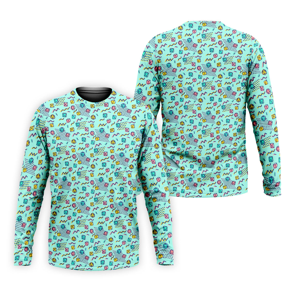 90s Dice Memphis Style Light Mint Green Cute Golf Shirt, Polo ShirtFor Men, Golf Shirts For Men