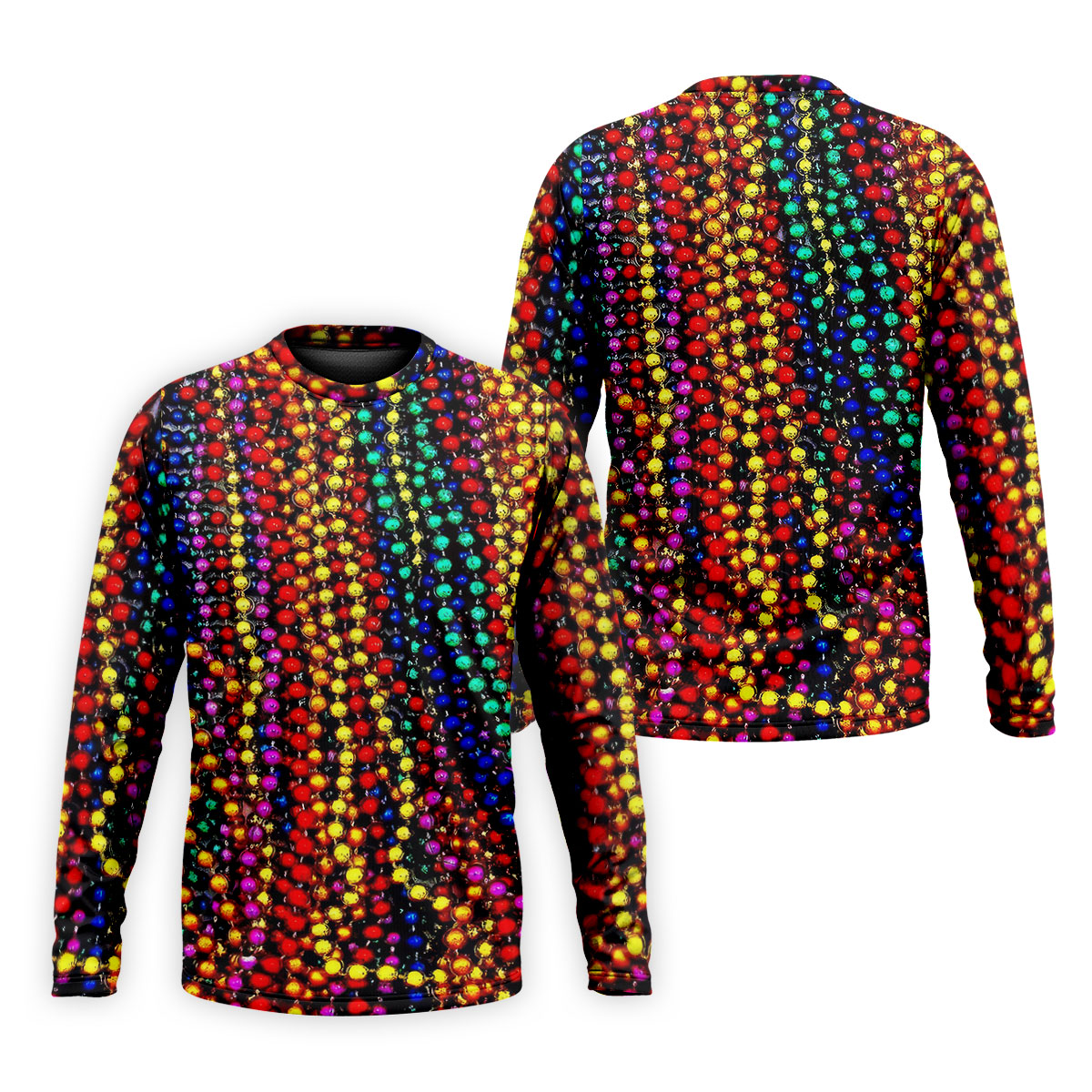 Colorful Beads Mardi Gras Golf Shirt, Golf Tops For Men, Polo ShirtFor Men, Golf Shirts For Men