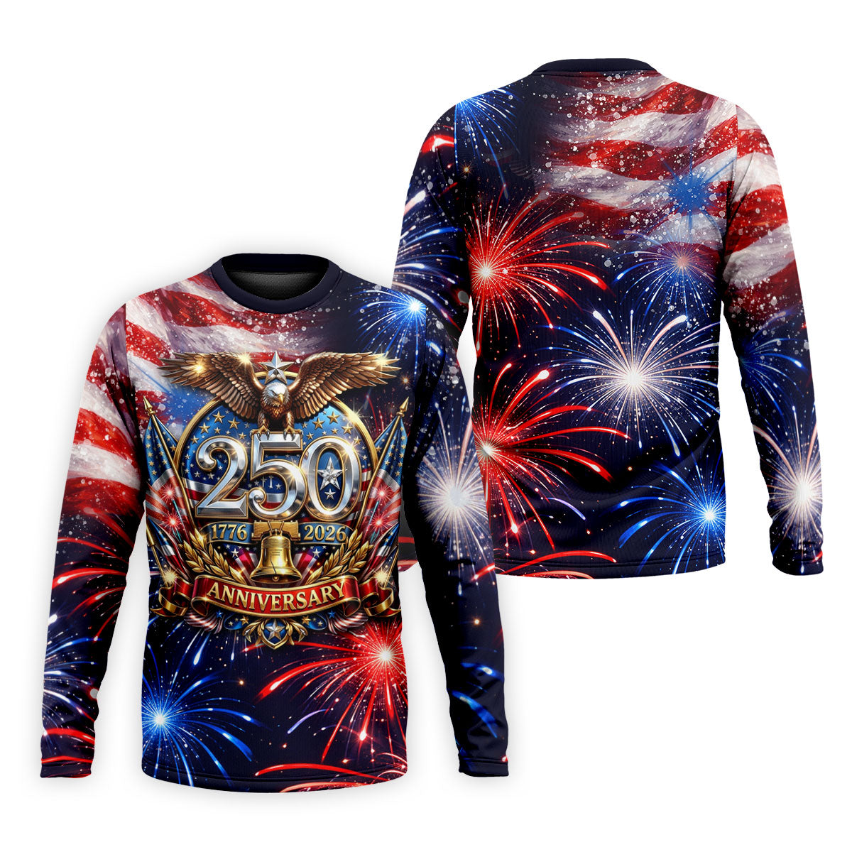 America Bald Eagle Red White Blue Patriotic Celebration 4th Of July Golf Shirt, 250 Years Golf Shirts For Men