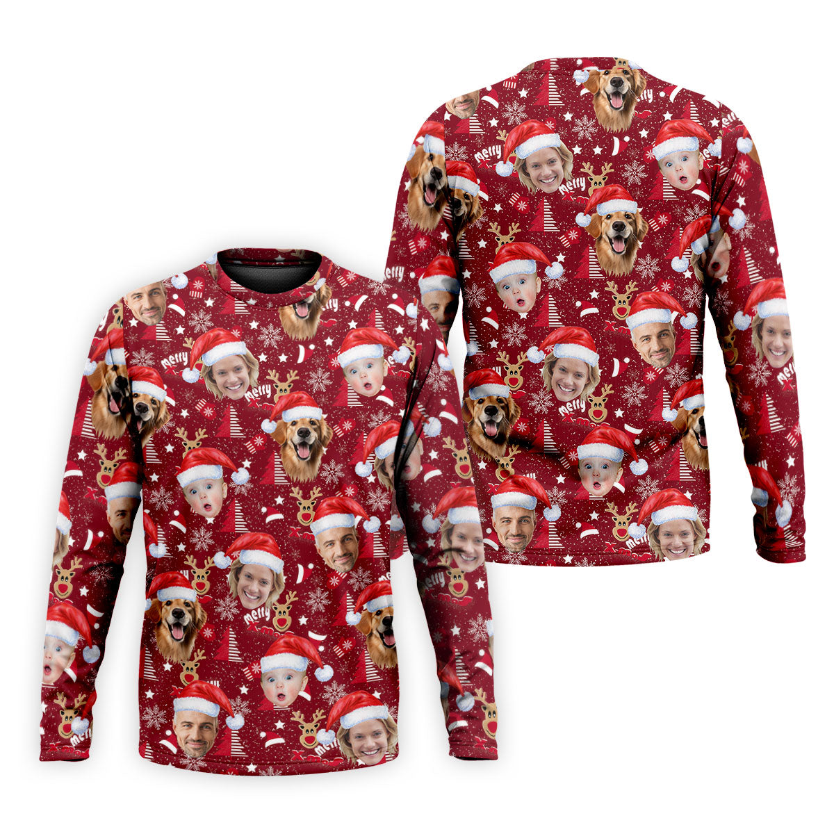 Custom Red Nose Reindeer Merry Xmas Red Golf Shirt, Christmas Golf Shirt, Polo ShirtFor Men, Golf Gift For Men