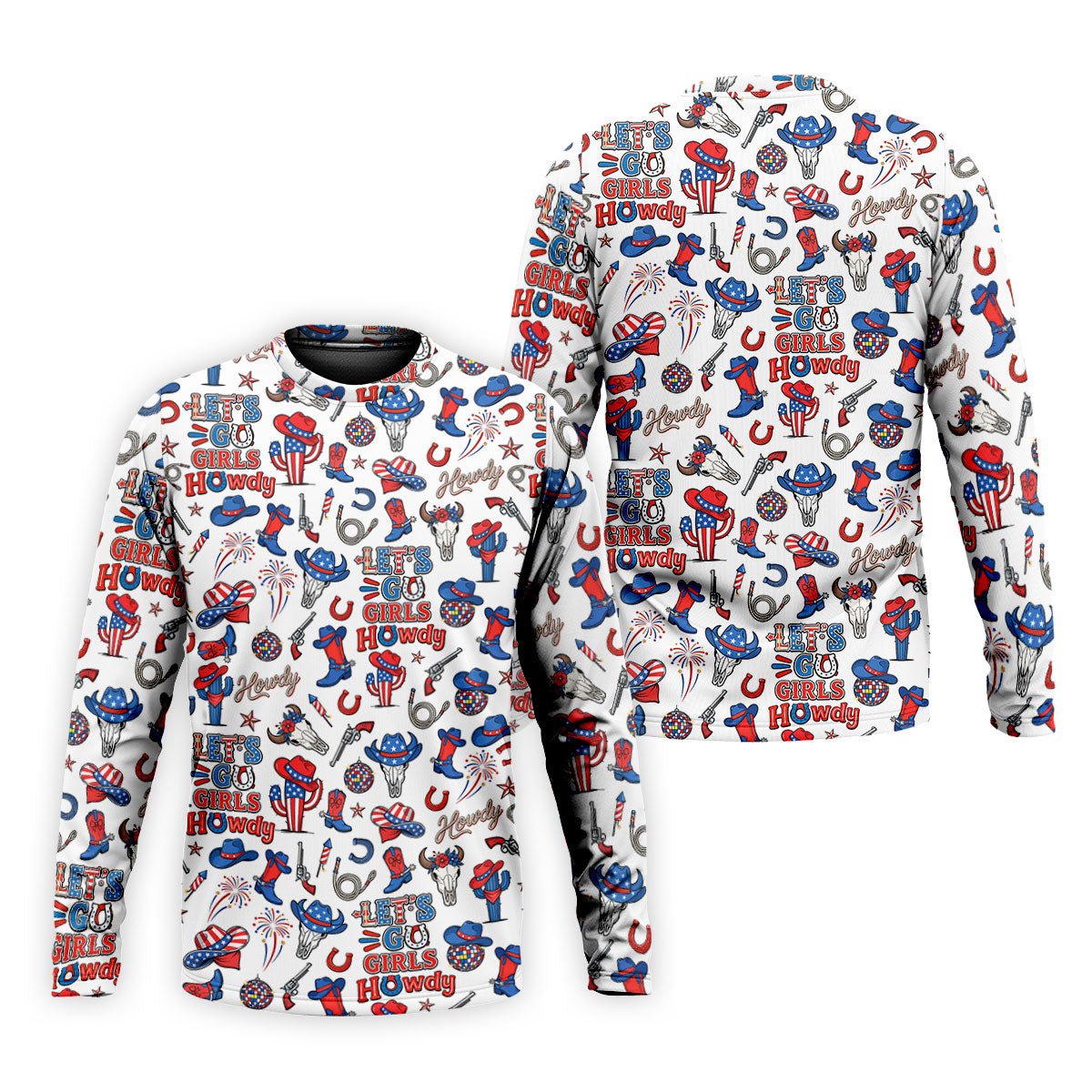 Let's Go Girl Howdy 250th Anniversary Western Cowboy Patriotic 4th Of July Golf Shirt, Golf Shirts For Men