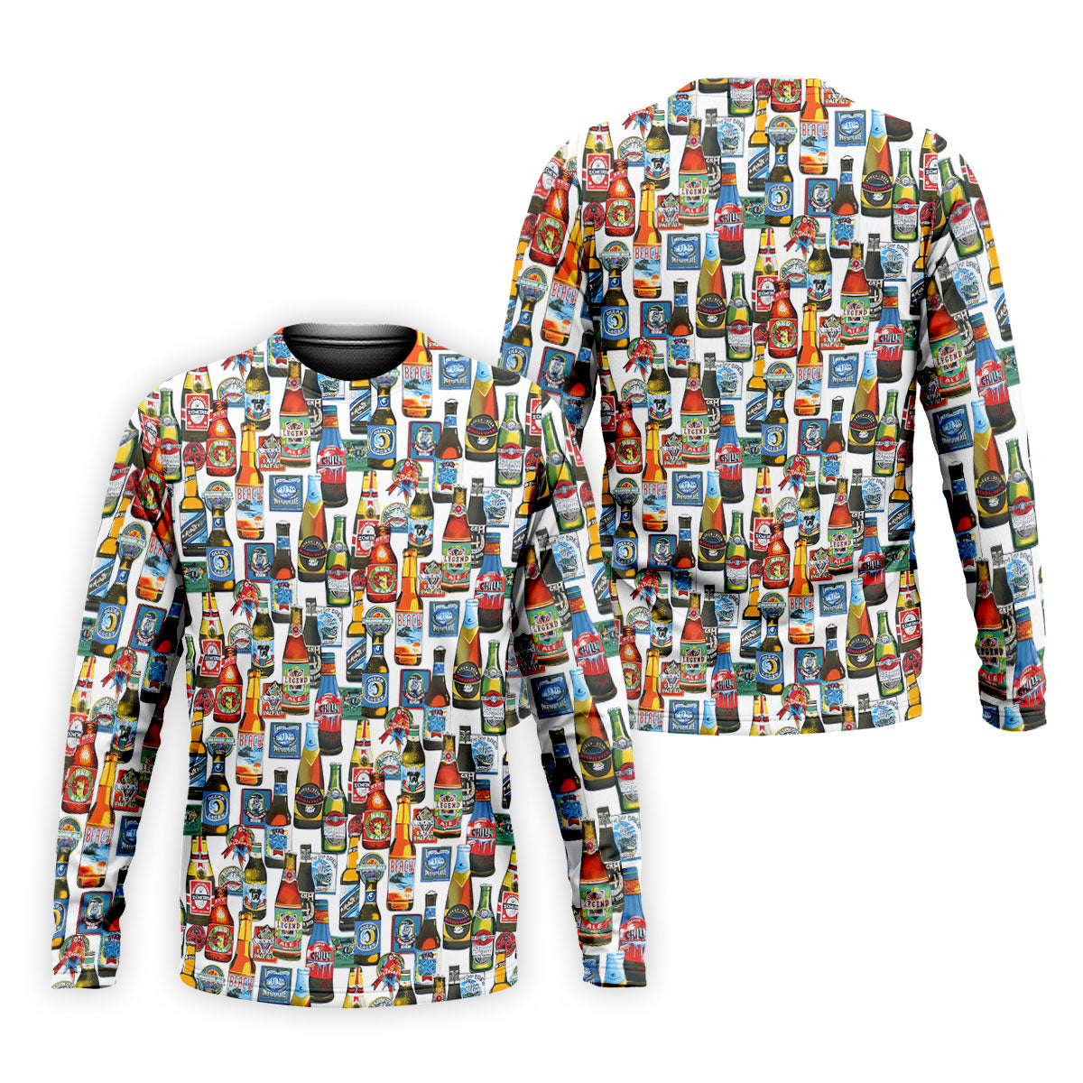 Beer Bottle Labels White Golf Shirt, Men's Funny Golf Shirts, Golf Tops For Men, Golf Shirts For Men