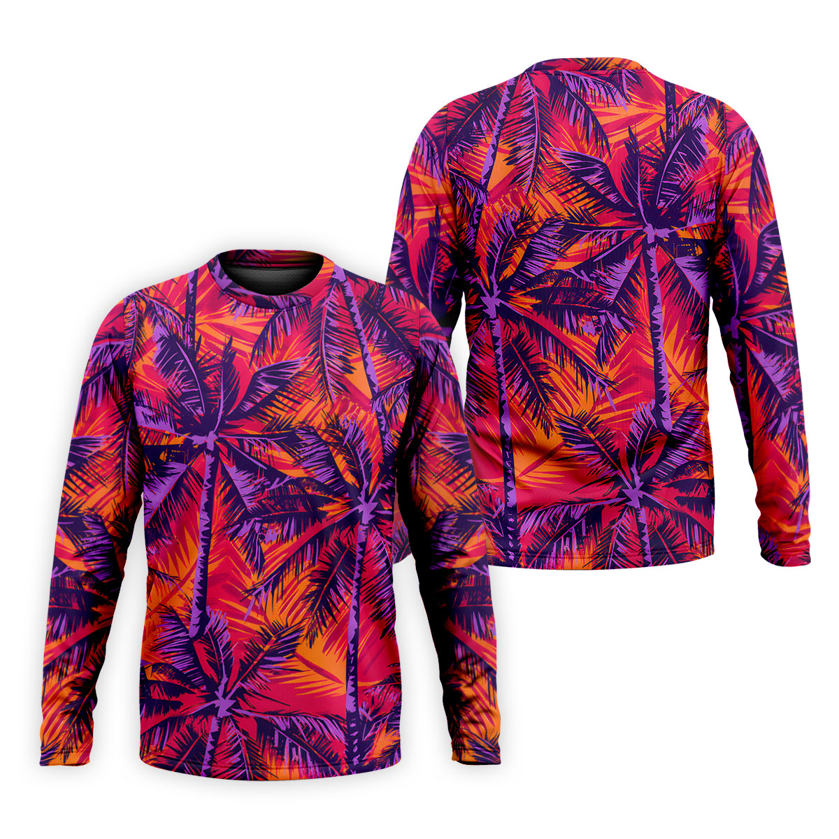 Purple Palm Tree Tropical Island Golf Shirt, Mens Golf Polo, Printed Golf Shirts