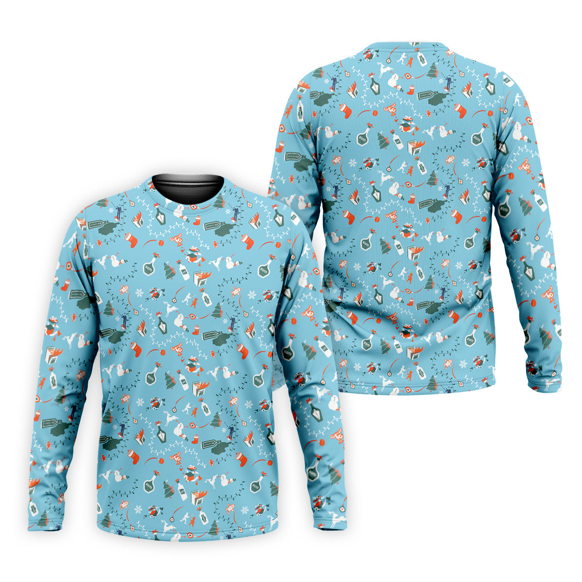 Holiday Chaos Ice Blue Color Golf Tops For Men, Christmas Golf Shirt, Golf Shirts For Men, Golfing Apparel