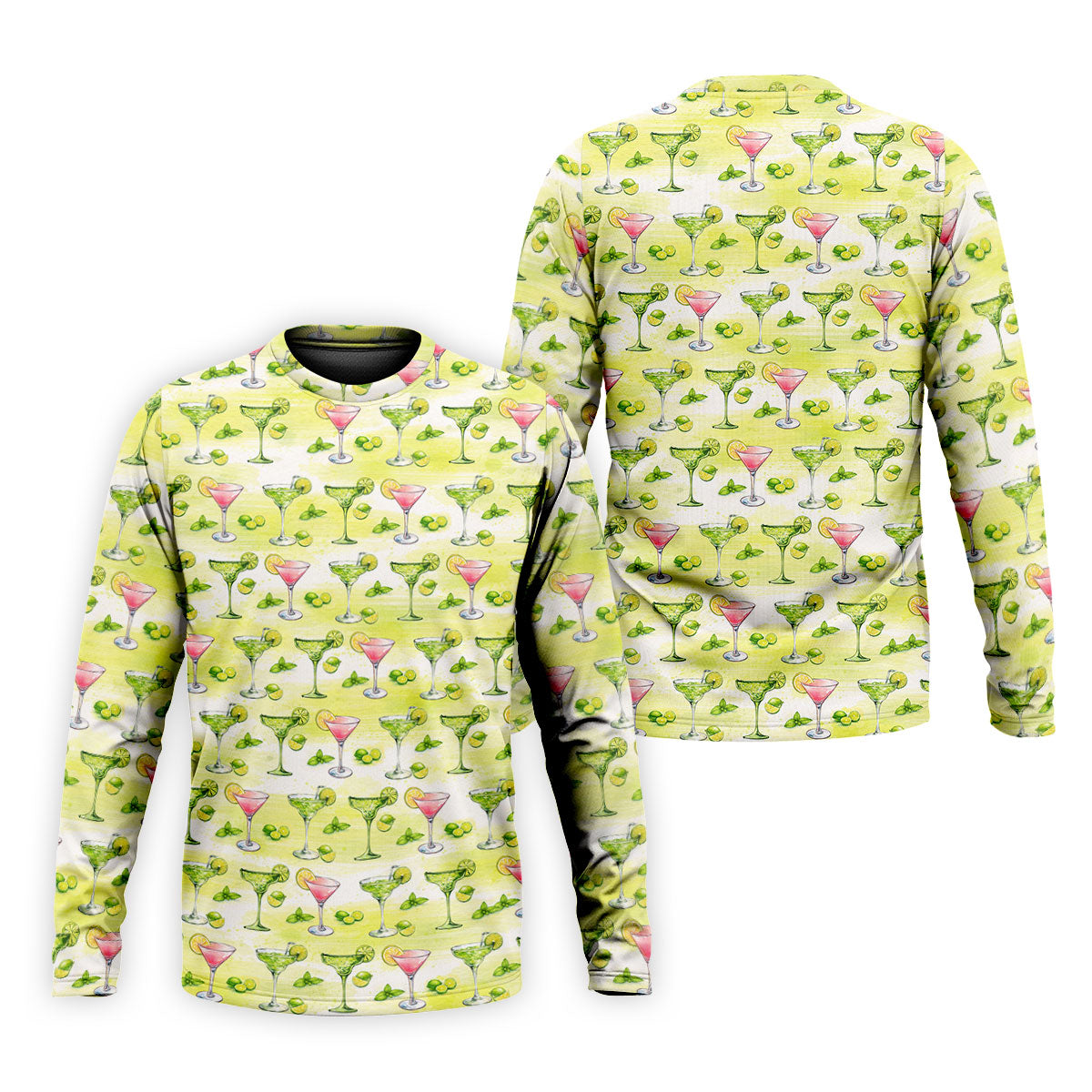 Vintage Margarita Cocktail Lime Pattern Golf Shirt, Mens Golf Shirts, Golf Apparel For Men