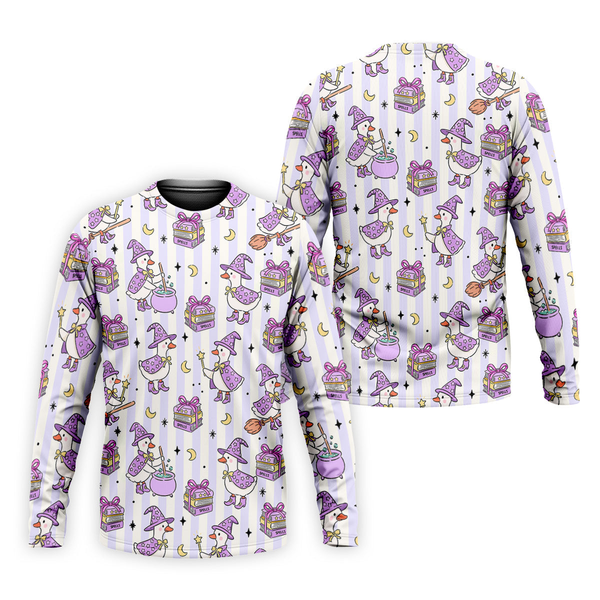 Halloween Witch Goose Purple Pastel Fun Golf Shirts For Men, Polo ShirtFor Men, Golfing Apparel