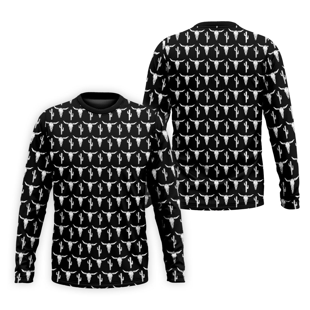Longhorn Cow Skull Western Theme Black Golf Tops For Men, Polo Shirtor Men, Golf Shirts For Men
