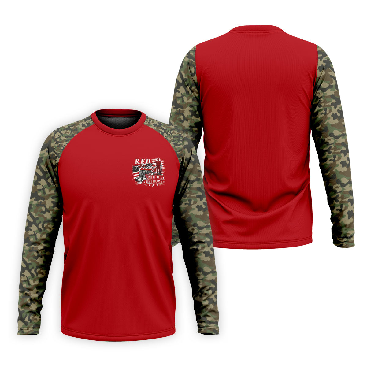 RED Friday Untill They Get Home Red Camo Golf Shirt, Veteran Memorial 250 Years Polo Shirtor Men