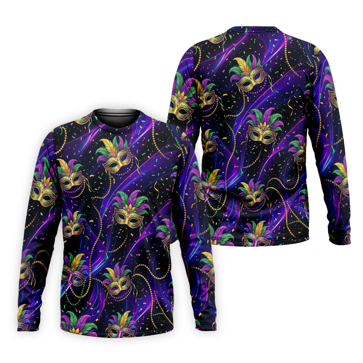 Mardi Gras Carnival Mask Neon Purple Black Golf Shirt, Men's Golf Polo Shirt Golf Shirts For Men
