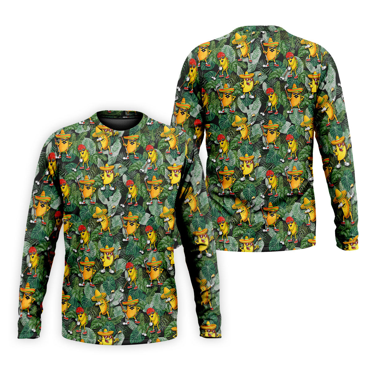 Funny Taco Golf Pose Tropical Men's Polo ShirtCinco De Mayo Fiesta Golf Shirt, Golf Shirts For Men