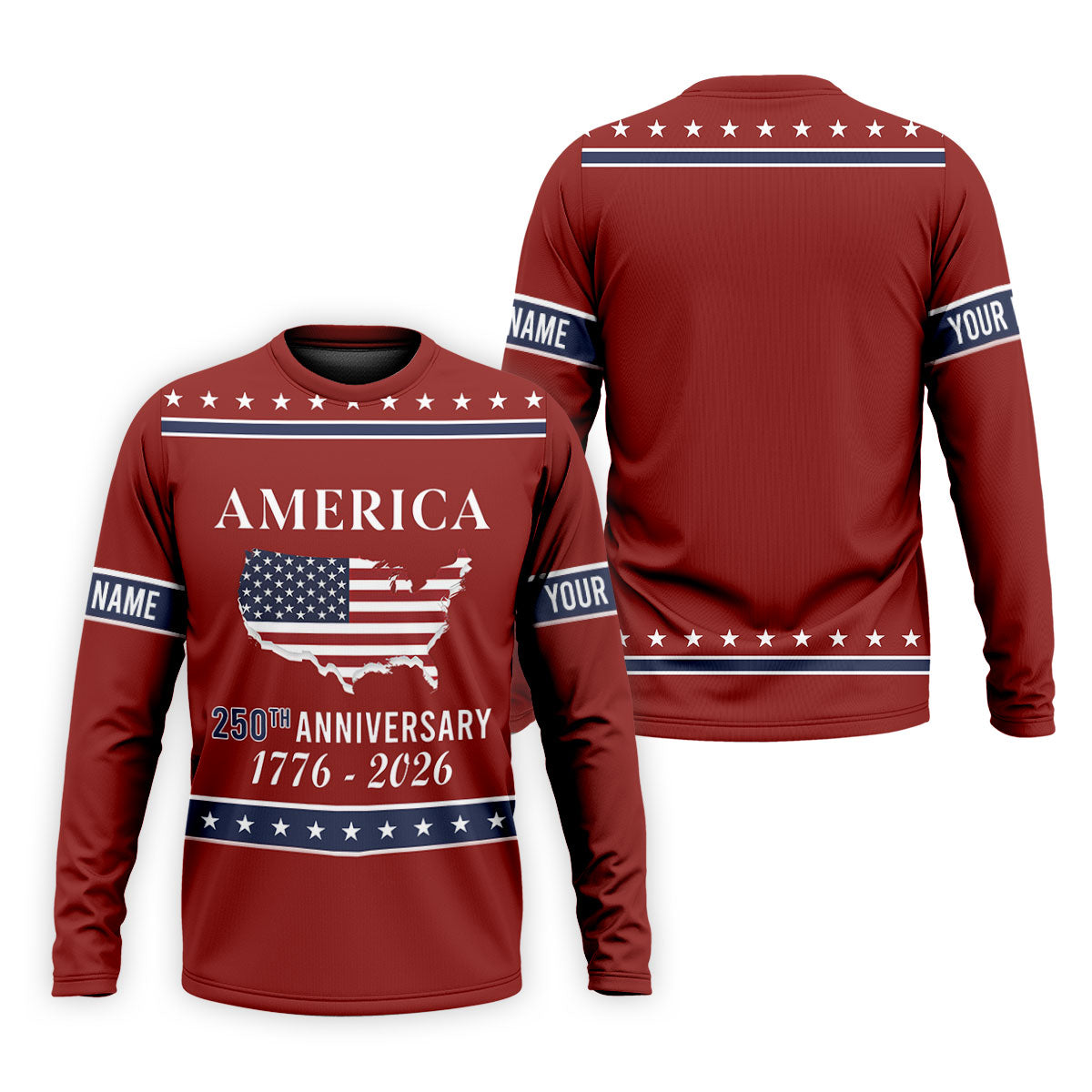 America 250th Anniversary 1776-2926 Red Golf Shirt, 4th Of July Patriotic Golf Shirts For Men