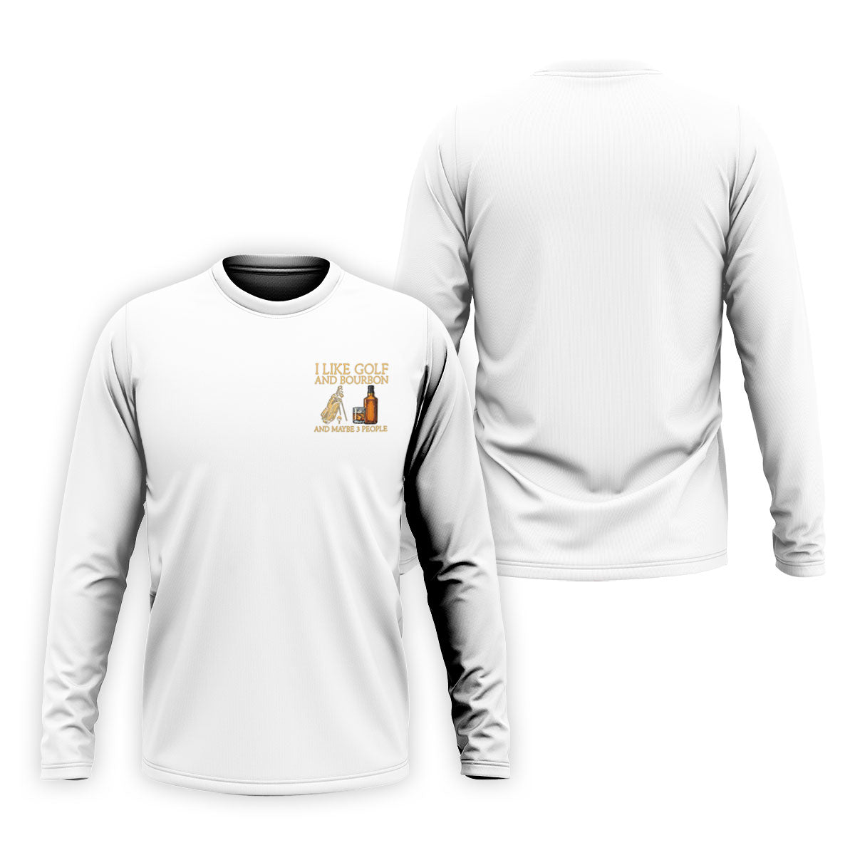 I Like Golf And Bourbon White Golf Shirt, Golf And Whiskey Golf Shirts For Men, Men's Funny Golf Shirts