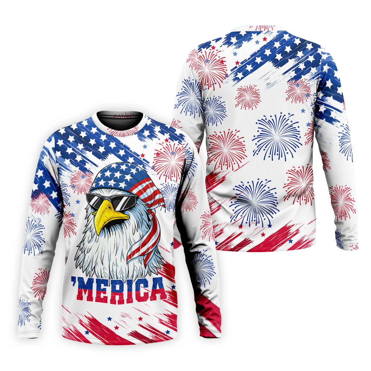 Cool Bald Eagle 4th Of July American Flag Pattern Golf Shirts For Men, 250th Anniversary Patriotic Golf Shirt