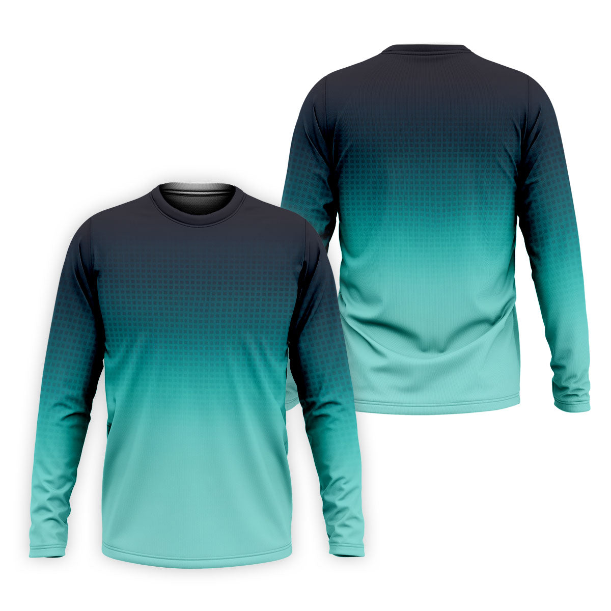 Turquoise Gradient Hawaiian Golf Shirt, Golf Tops For Men, Polo Shirtor Men
