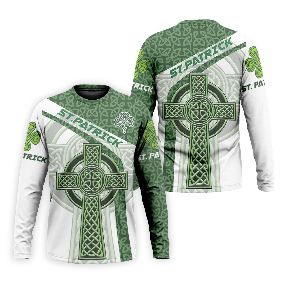 St Patrick's Day Celtic Knotwork Pattern Shamrock Golf Shirt, Polo ShirtFor Men, Golf Shirts For Men