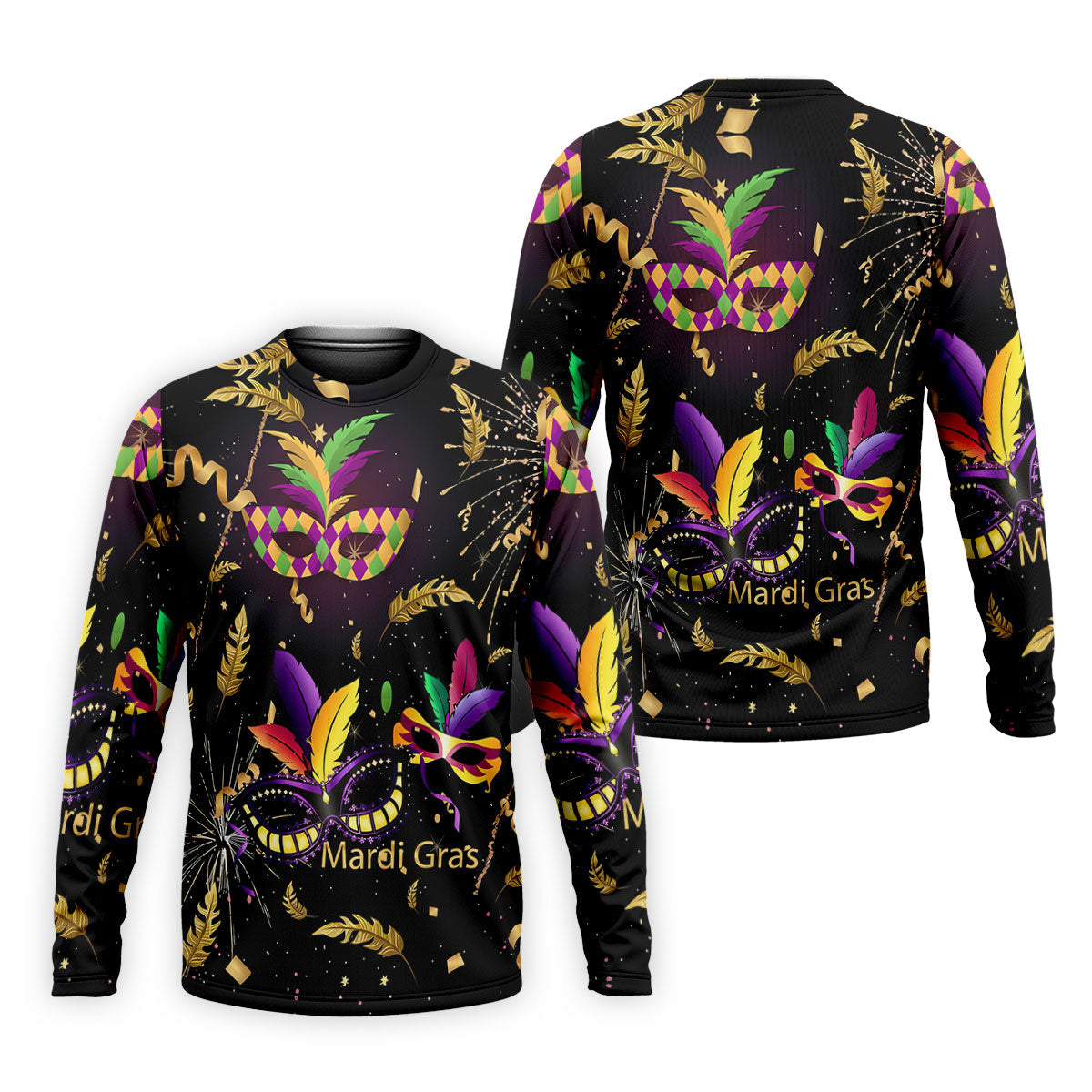 Gold Ribbons Mardi Gras Masquerade Mask Golf Tops For Men, Polo ShirtFor Men, Golf Shirts For Men