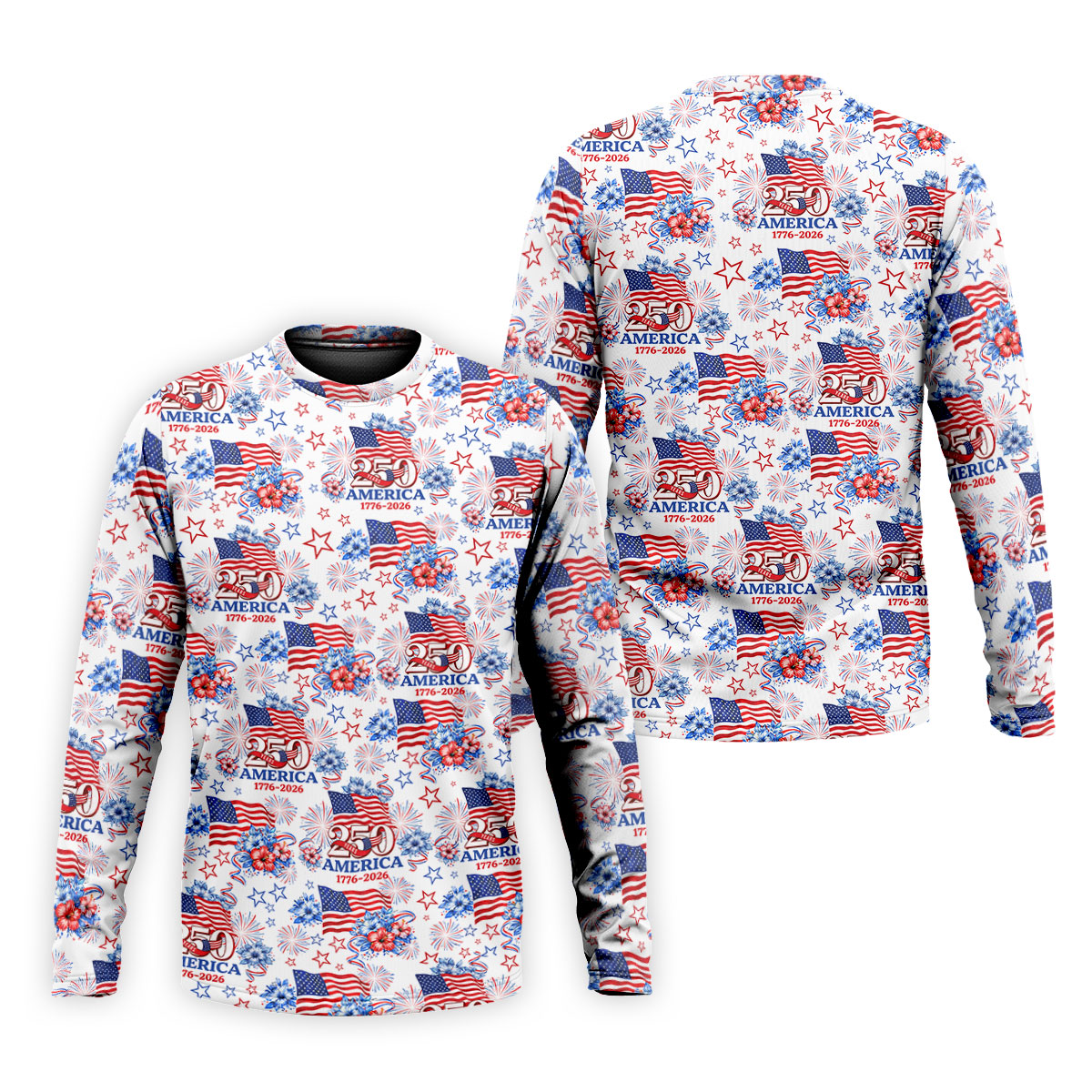 250 Years America 1776-2026 Hibiscus Tropical Flowers 4th Of July Golf Shirt, Golf Shirts For Men
