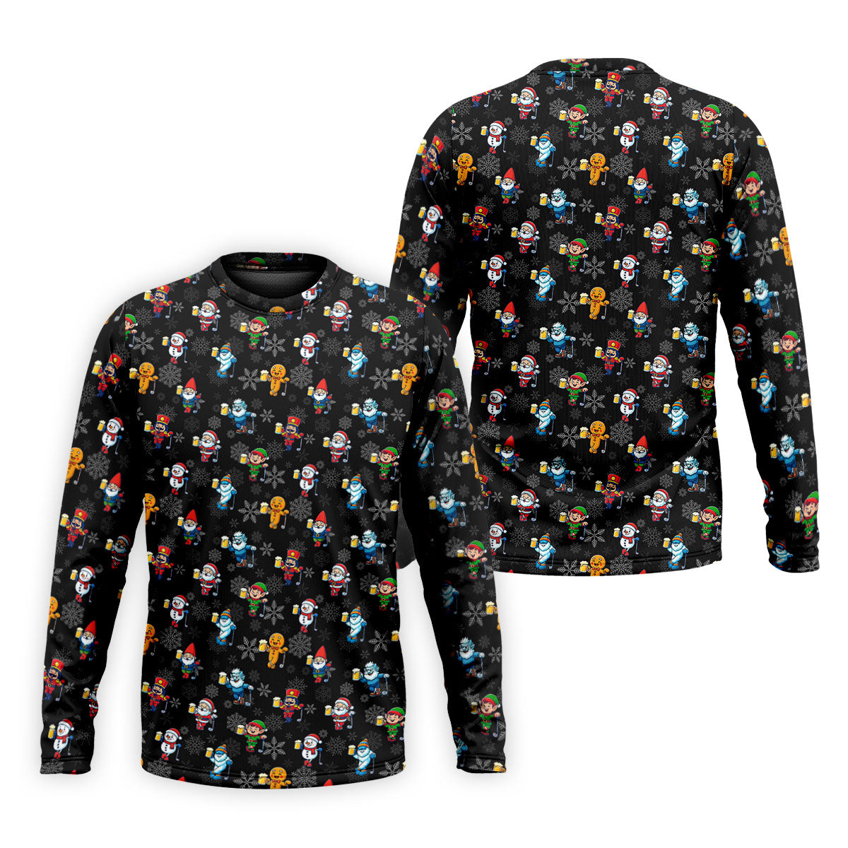Classic Christmas Characters Black Golf Shirt, Christmas Golf Shirt, Fun Golf Shirts For Men, Polo Shirt Men
