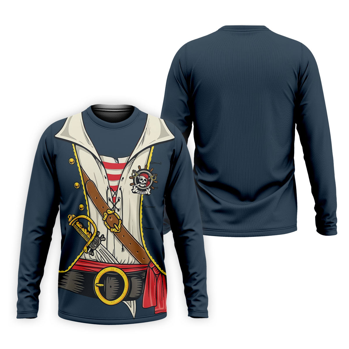 Funny Pirate Costume Hawaiian Golf Shirt, Men's Golf Shirt, Polo Shirts For Men
