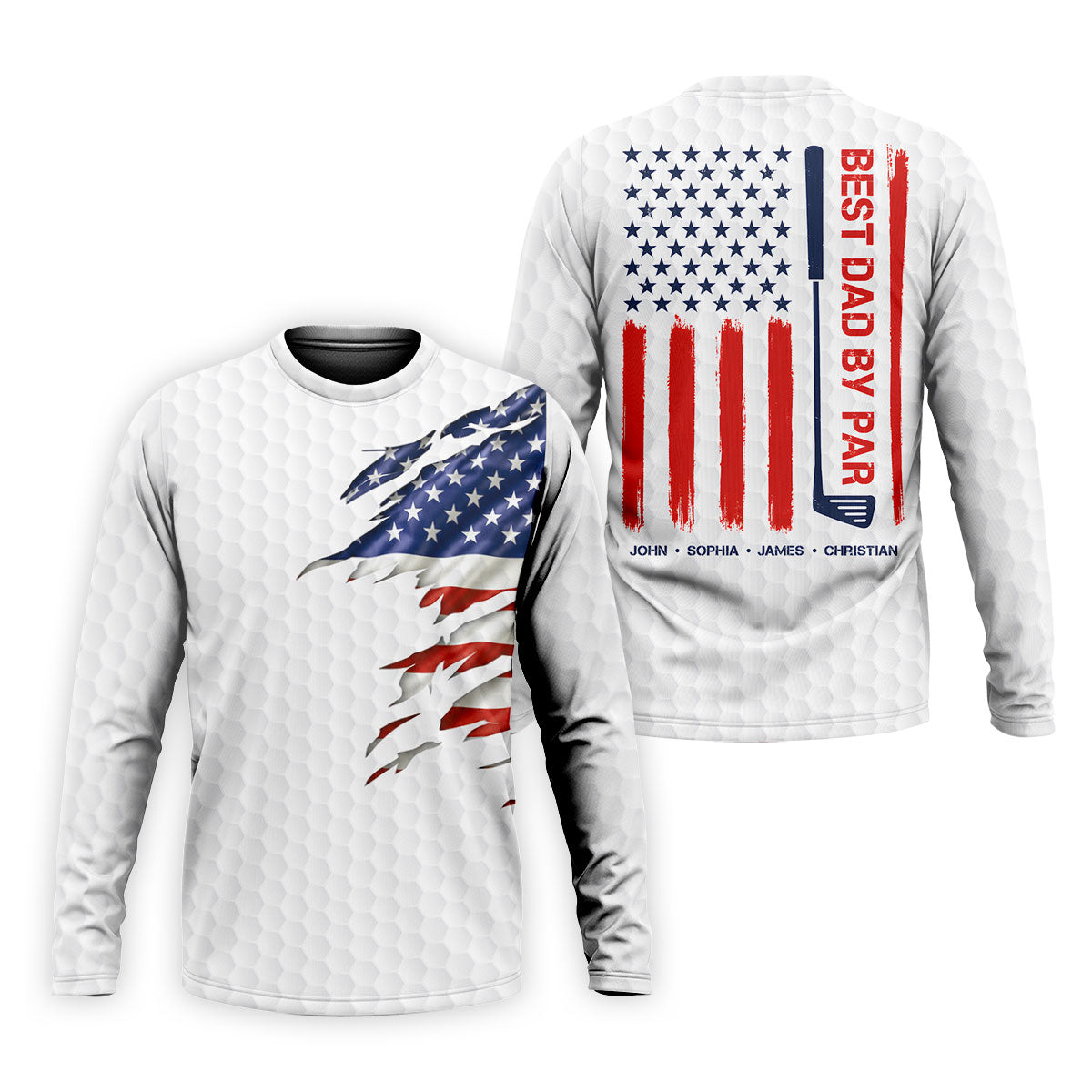 Best Dad By Par Patriotic Golf Shirt, US Flag Golf Shirt For Dad, Golf Tops For Men, Father's Day Golf Gift