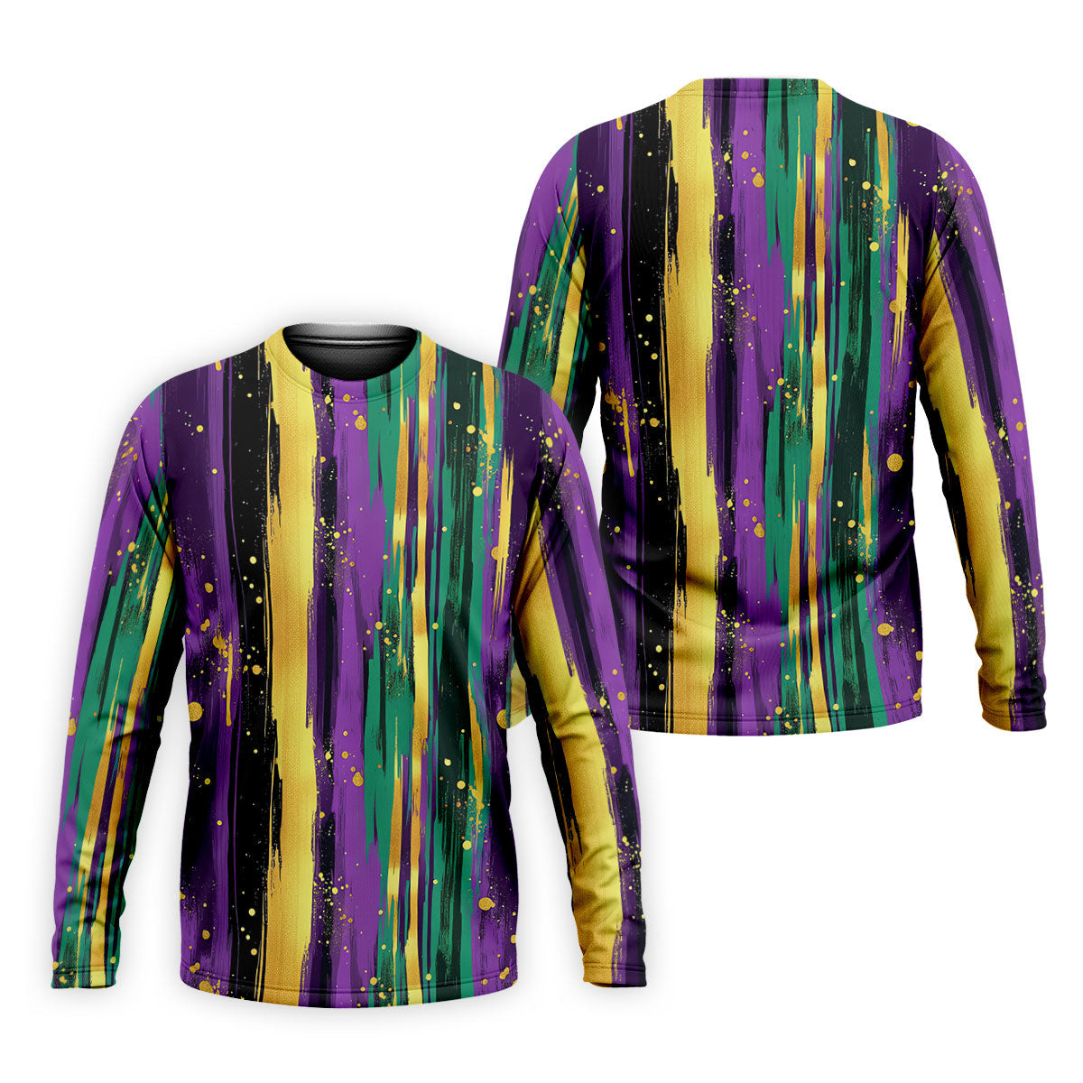 Green Purple Gold Splatter Effect Mardi Gras Golf Shirt, Polo ShirtFor Men, Golf Shirts For Men