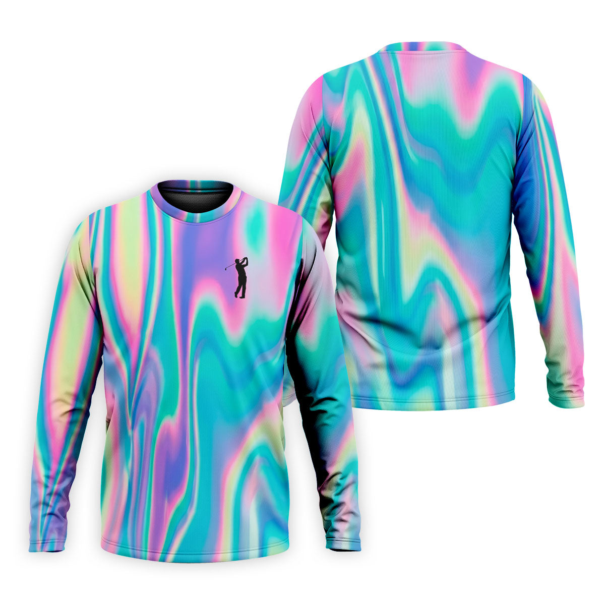 Shimmering Gradient Pattern Golf Shirts For Men, Polo ShirtFor Men, Golfing Apparel