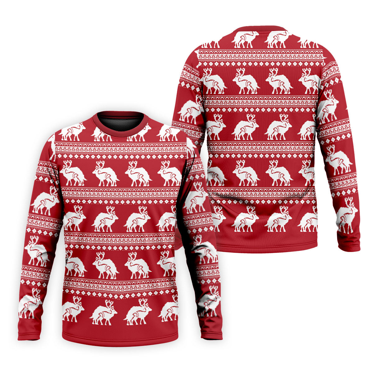 Reindeer Humping Seamless Pattern Golf Shirt, Christmas Golf Shirt, Golf Shirts For Men, Golf Gift For Men