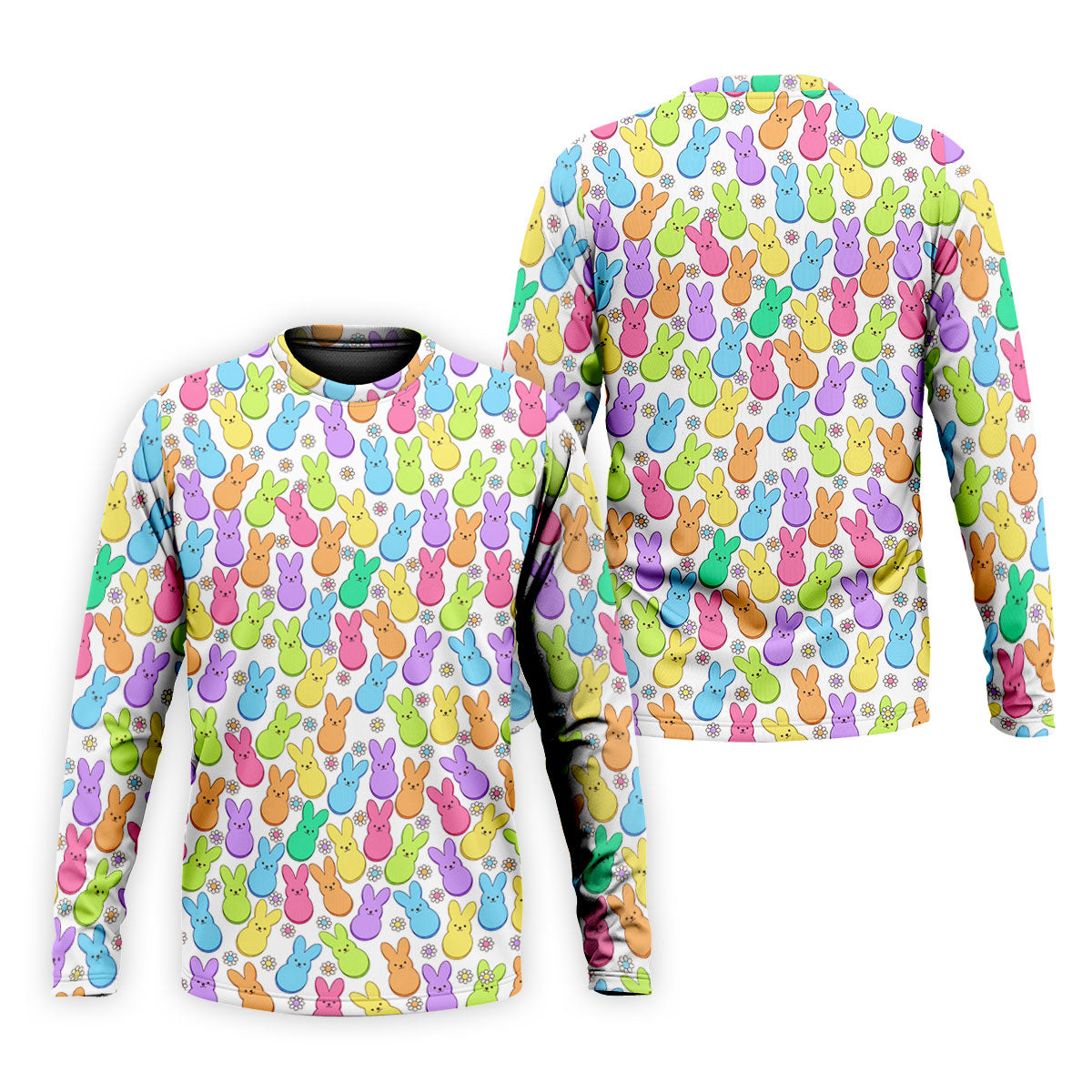 Pastel Easter Peeps Daisy Pattern Golf Shirts For Men, Cute Golf Outfit, Polo Shirt Men