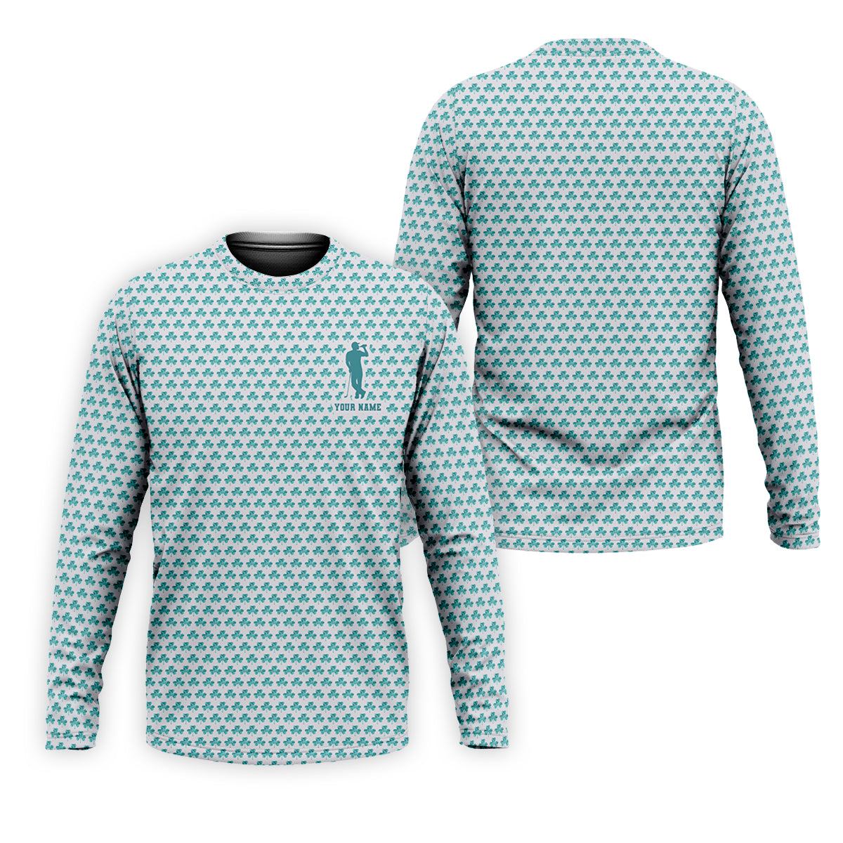 St Patrick's Day Shamrock Golf And Beer Blue And White Golf Shirt, Polo ShirtFor Men, Golf Shirts For Men