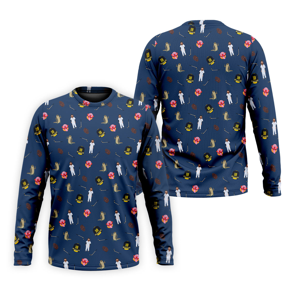 Sport Movie Character Funny Aligator Clown Head Navy Golf Shirt, Men's Funny Golf Shirts, Golf Shirts For Men