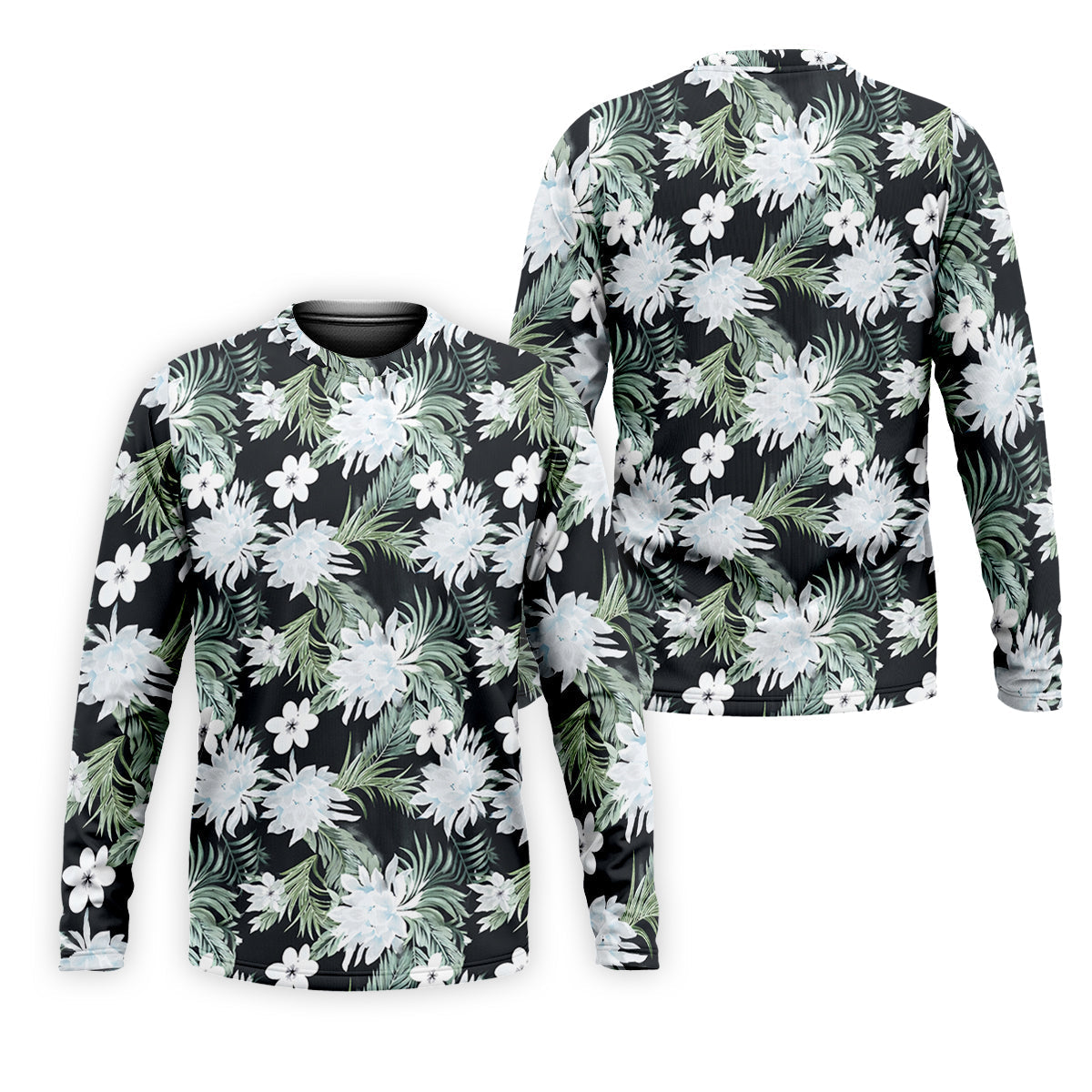 White Flower Tropical Hawaiian Vibe Golf Tops For Men, Golf Shirts For Men, Golf Gift For Men