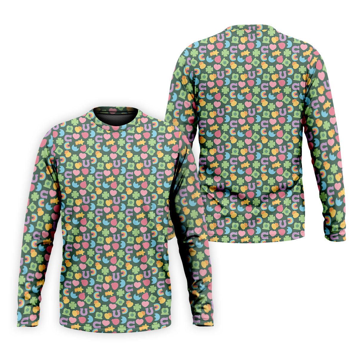 St Patrick's Day Lucky Charms Green Golf Shirt, Cute Golf Outfit, Polo ShirtFor Men, Golf Shirts For Men