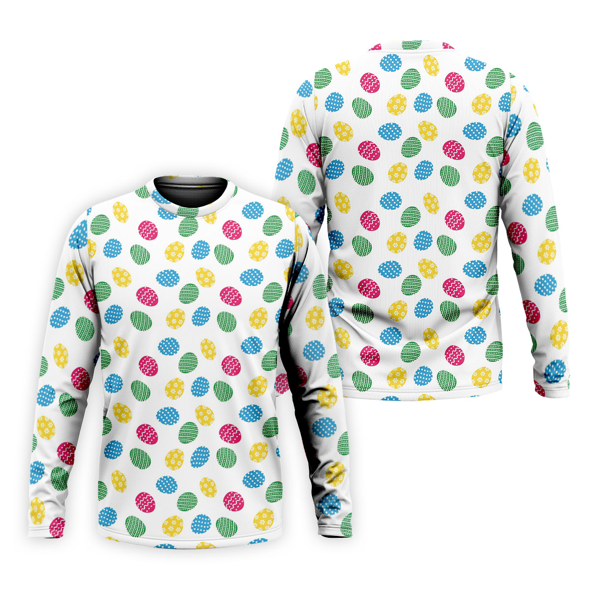 Colorful Easter Eggs White Golf Shirt, Cute Golf Outfit, Polo ShirtFor Men, Golf Shirts For Men