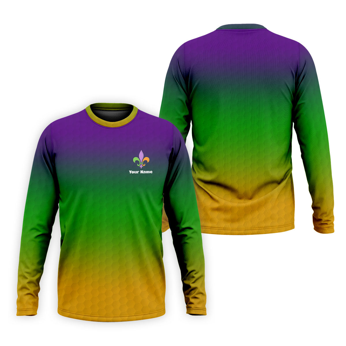 Mardi Gras Purple Gold Green Blended Color Golf Ball Pattern Golf Tops For Men, Polo ShirtFor Men