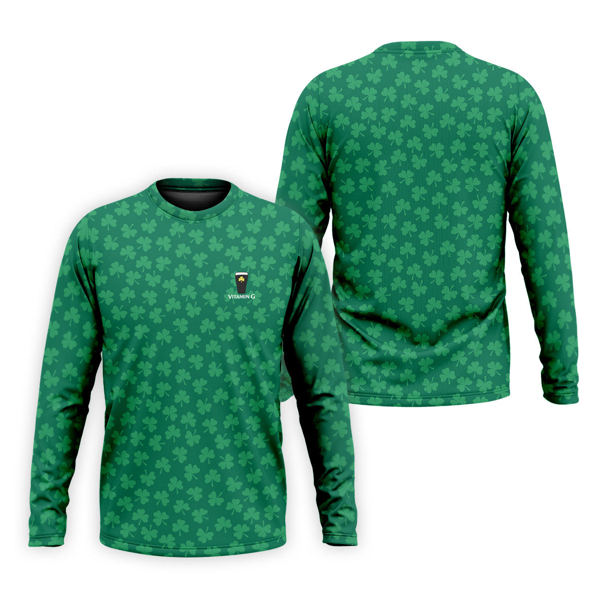 Vitamin G Shamrock Pattern Golf And Beer Green Golf Shirt, St Patrick's Day Golf Shirt, Polo ShirtFor Men
