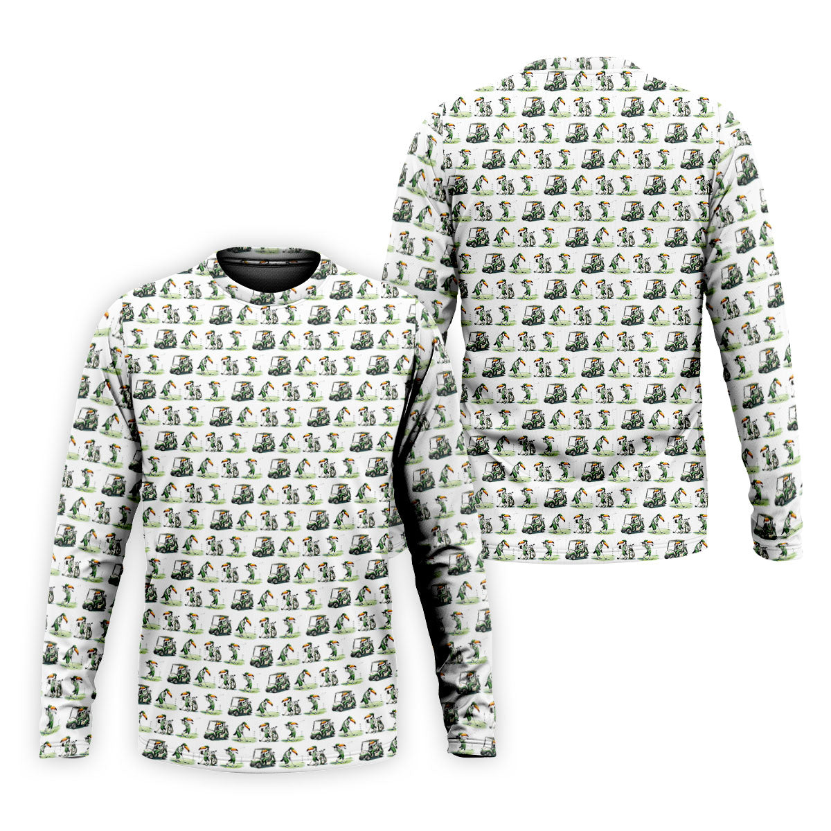 Funny Toucan Golf Pose White And Green Golf Tops For Men, Polo ShirtFor Men, Golf Shirts For Men